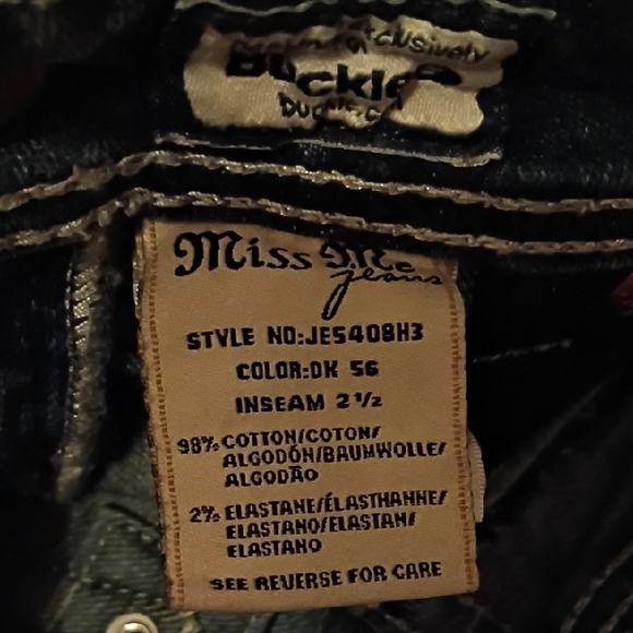 Miss Me Embellished Blue Jean Shorts .Size 25. Super Blingy. - Picture 7 of 9